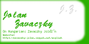 jolan zavaczky business card